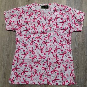 Breast cancer awareness scrub top
